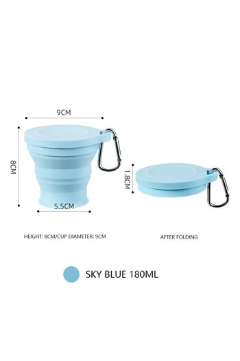 Choice Sky blue Outdoors Silicone Folding Cup with Hanging Hole Creative Water Cup Travel Portable Washing