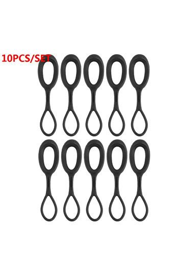 Choice 10PCS Black 5PCS/10PCS Zipper Puller Replacement TPE Cord Extension Zipper Tab DIY Bag Accessories f
