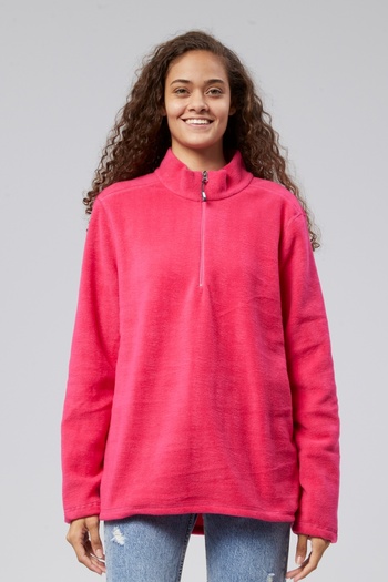 M MOONCOVER Mooncover Unisex High Collar Fleece Sweatshirt – Standard Fit Fuchsia