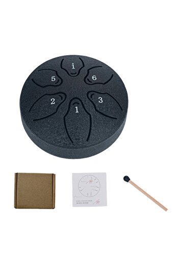 Choice Black Steel Tongue Drum Portable Rain Drum Hand Pan Drum Percussion Musical Instruments 3 Inch 6 Not