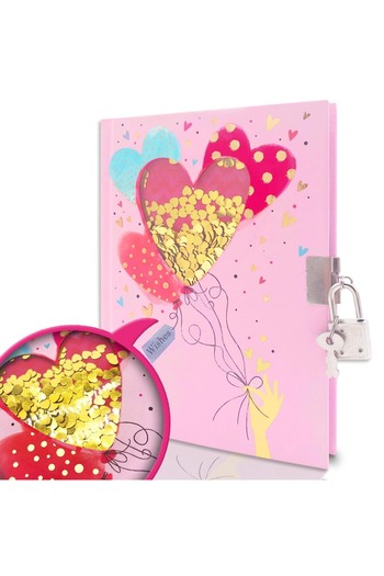 Choice B6 Pink Diary with Lock and Keys, 160 Pages Journal Secret Cute Notebook for Little Kids