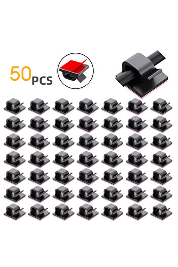 Choice 50PCS-Black 10/20/50/100pcs Cable Clips, Adhesive Cable Organizer Cord Holder, Durable Strong Cable