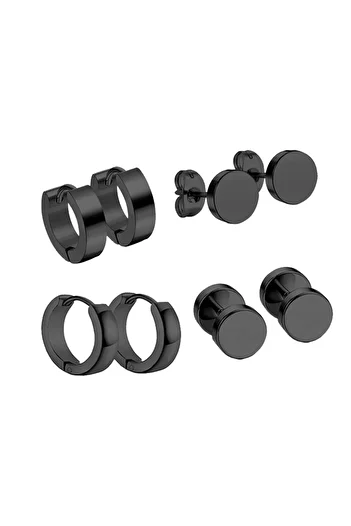 Chavin Black Steel 4 Sets Women Men Earrings Dy99