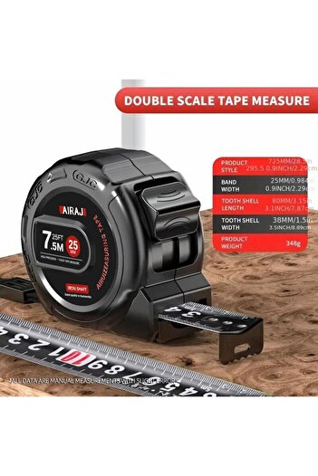 Choice 7.5m AIRAJ 3/5/7.5m Tape Measure High Carbon Steel Thickened Frosted Anti Drop Shell High-Precision