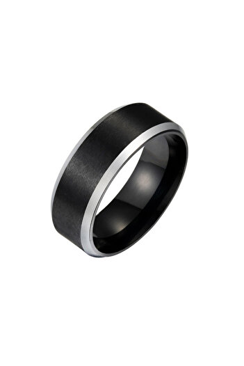 Chavin Matte Black Women's Men's Steel Ring Wedding Ring Ec44sy