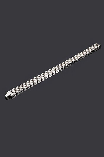 Chavin Gray Steel 8 mm 20 Cm. Steel Glossy and Matte Men's Bracelet Eu36