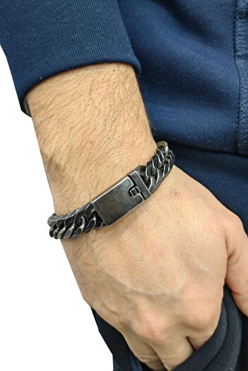 Chavin 13 Mm. Antique 316 L Steel Men's Bracelet Dr65