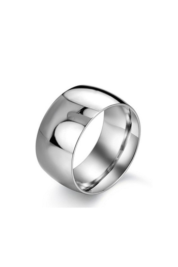 Chavin Promise Engagement Women Men Glossy Wide Steel Ring Dc84