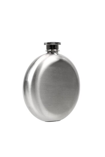 Güneş Steel Matte Gray 5 oz 150 ml Round Liquor Flask Py81-5