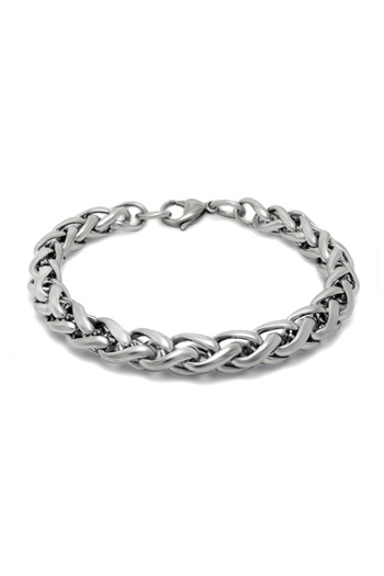 Chavin 8 Mm. 21 Cm. Gray Steel Men's Bracelet Dg36