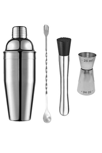Weather Forecast Steel 700ml Shaker Cocktail Spoon and Bar Mallet Cocktail Glass Set Gin589