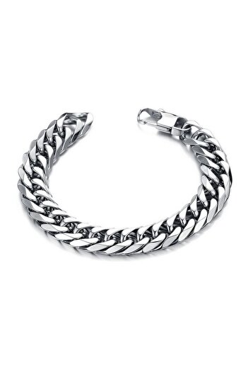 Chavin 8 Mm. 20cm. Gray Steel Men's Bracelet Dg35