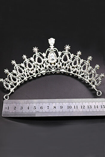 Chavin Στέμμα νυφικού με πέτρες Queen Crown Henna Wedding Crown Tiara ek75