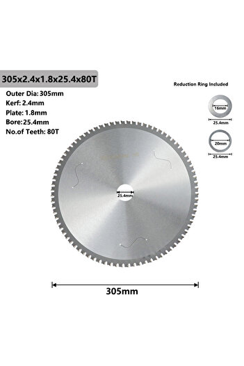 Choice 305x2.4x1.8x25.4x80T XCAN 305mm Metal Cutting Disc Carbide Circular Saw Blade 60T 80T For Aluminum I