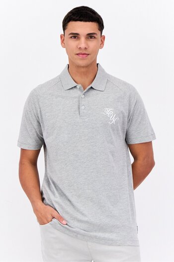 French Connection Men 3 Pcs Regular Fit Brand Logo Short Sleeves Polo, Black