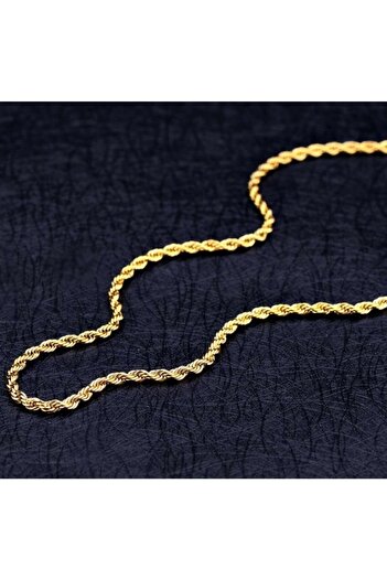 TREND COLLECTİON Unisex Altın Kaplama Kalın Burgu Kolye Bileklik Set