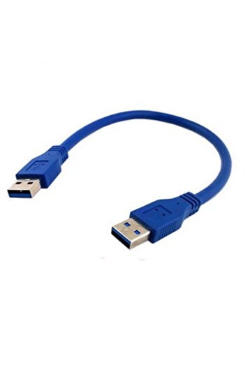 OEM 0.3 Metre Usb 3.0 Erkek Erkek Kablo Mavi - Iki Ucu Erkek - 30cm