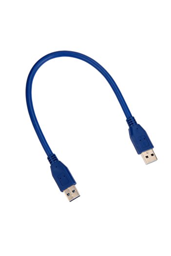 OEM 0.3 Metre Usb 3.0 Erkek Erkek Kablo Mavi - Iki Ucu Erkek - 30cm
