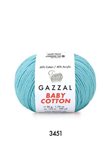 Gazzal Turquoise Baby Cotton Amigurumi Thread - 3451 - 50 Gr. Punch Thread