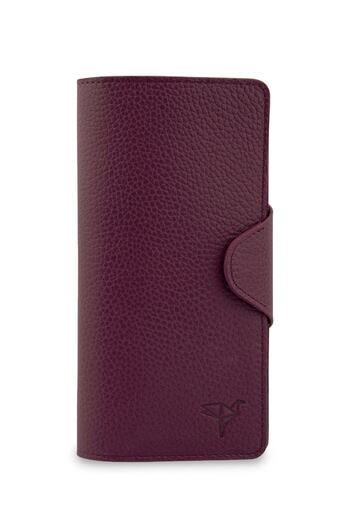 Garbalia Unisex Plum Genuine Leather Portfolio Wallet Martha