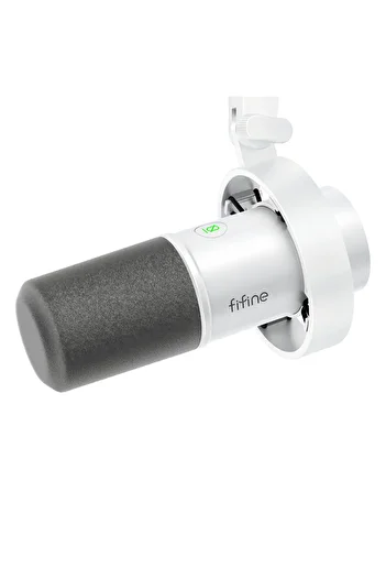 Choice WHITE FIFINE USB/XLR Dynamic Microphone with Shock Mount,Touch-mute,Headphone Jack&Volume Control,fo