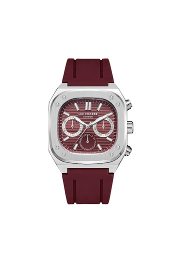 Lee Cooper LC08022.388 Men Multi Function Display Watch & Silicone Strap Red
