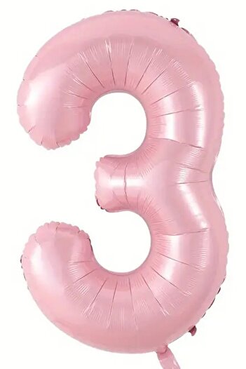 BeySüS Pembe 3 Rakam Folyo Balon 80 Cm