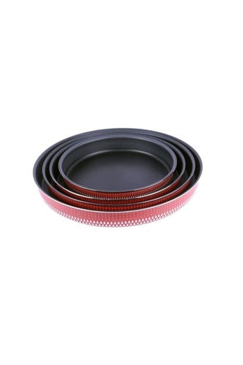 cc bin shihon 4 Piece Non-Stick Round Oven Trays set ( 26-30-34-38cm ) for Baking and Pizza With High Thickness