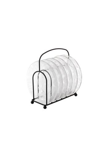 Dania A set of 6-piece glass plates on a black stand