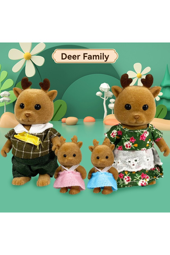 Choice Deer Family Forest Animal Family 1/12 Dollhouse Furniture Bedroom Kitchen Bathroom Set Miniature Sim