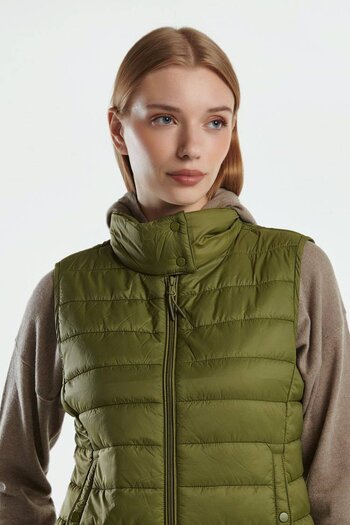 United Colors of Benetton Women / Girls Khaki Vest (Model Code: 124A2Twddj003)