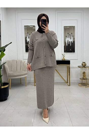 NİSUM MODA Pocket Detail Skirt Kit Set