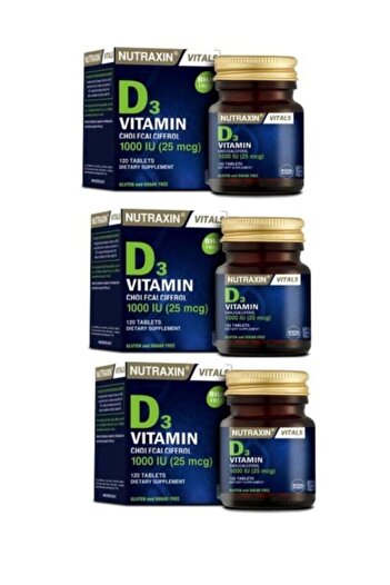 Nutraxin Vitamin D3 120 Tablets 3 Pieces
