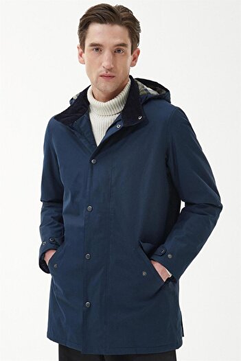 Barbour Chelsea Mac Waterproof Ceket Ny71 Navy-forest Mist