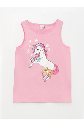 LC Waikiki Crew Neck Printed Girl's Undershirt