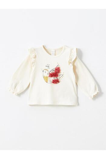 LC Waikiki Crew Neck Long Sleeve Printed Baby Girl T-Shirt (W4)