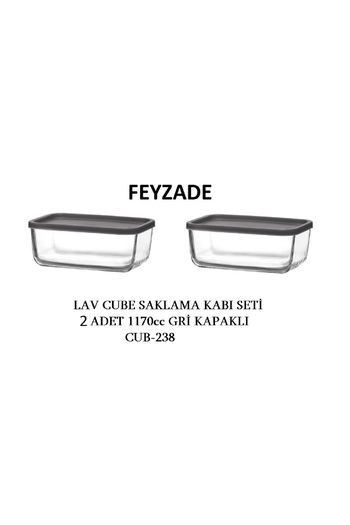 LAV Feyzade Cube 2Pcs Breakfast Storage Set - 1170Cc (Cub-238)