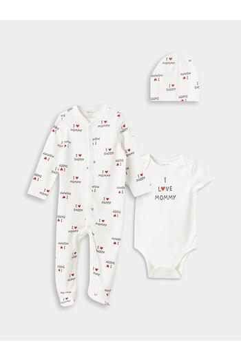 LC Waikiki Crew Neck Printed Baby Girl 3-Piece Set (S4)