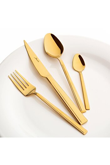 Jumbo Athena Titanium Gold 6-Piece 24-Piece Dessert Cutlery Set