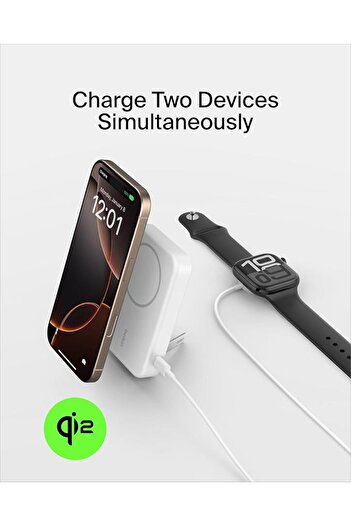 Belkin BOOSTCHARGE PRO MAGNETIC POWER BANK 8K, WHITE