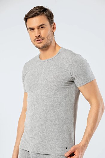 Cacharel 3 Pieces Men's Crew Neck Short Sleeve Undershirt (Undershirt) 95% Cotton % Elastane