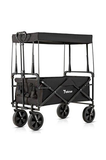 TEKNUM Folding Wagon Cart w / Canopy - Black