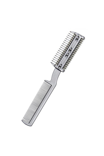 Choice silver Pet Dog Hair Trimmer Comb Cutting Cut With 2 Blades Grooming Razor Thinning Dog Cat Combs Dog