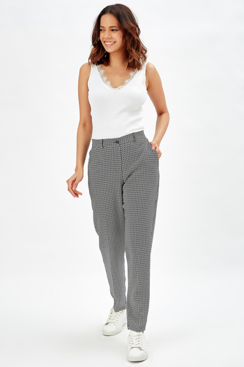 Sense Side Pocket Zippered Pitikare Trousers Pnt-31950 Black