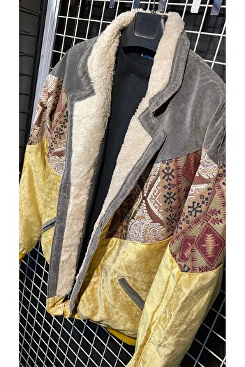 Aztek vintage kürklü oversize mont