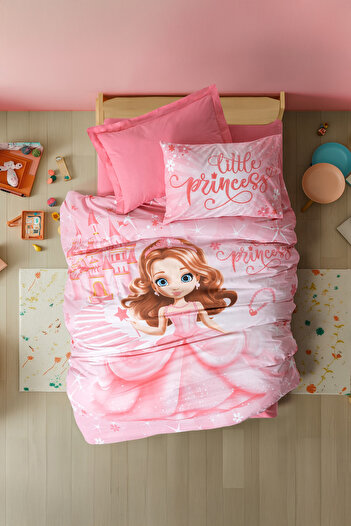 Cotton Box Junior Tek Kişilik Lastikli Çarşaflı Nevresim Takımı Gimbiya Pembe