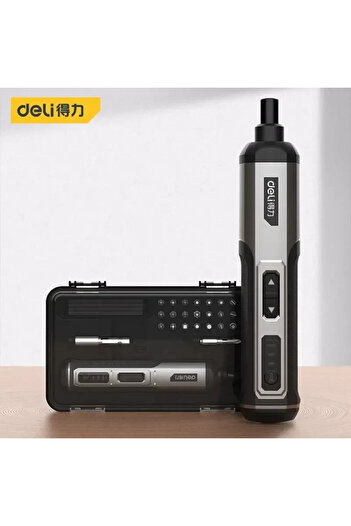 Deli مفك براغي كهربائي DL-DP04-2B2 Deli، 3 سرعات، عزم دوران كبير، بطارية 2000 مللي أمبير، طاقة 4 فولت