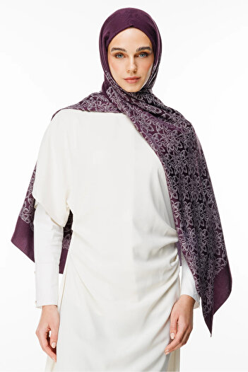 Mooncorn Nora Pattern Double Sided Shawl Purple-Grey