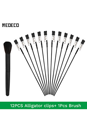 Choice 12pcs with brush S2 Painting Stand Base Holder and 12PCS Alligator Clip Sticks Set with Rubber Tips