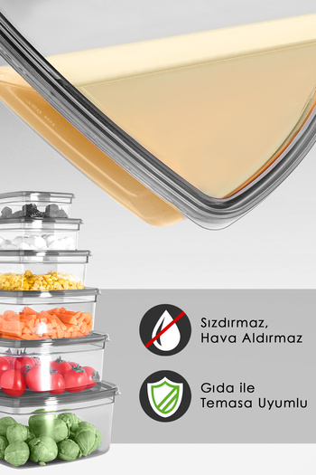 Meleni Home Set of 24 Square Leakproof Storage Containers - Microwave Suitable Organizer Food Container Anthracite
